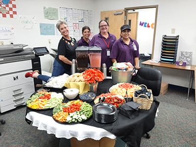 Food Service Staff with healthy food