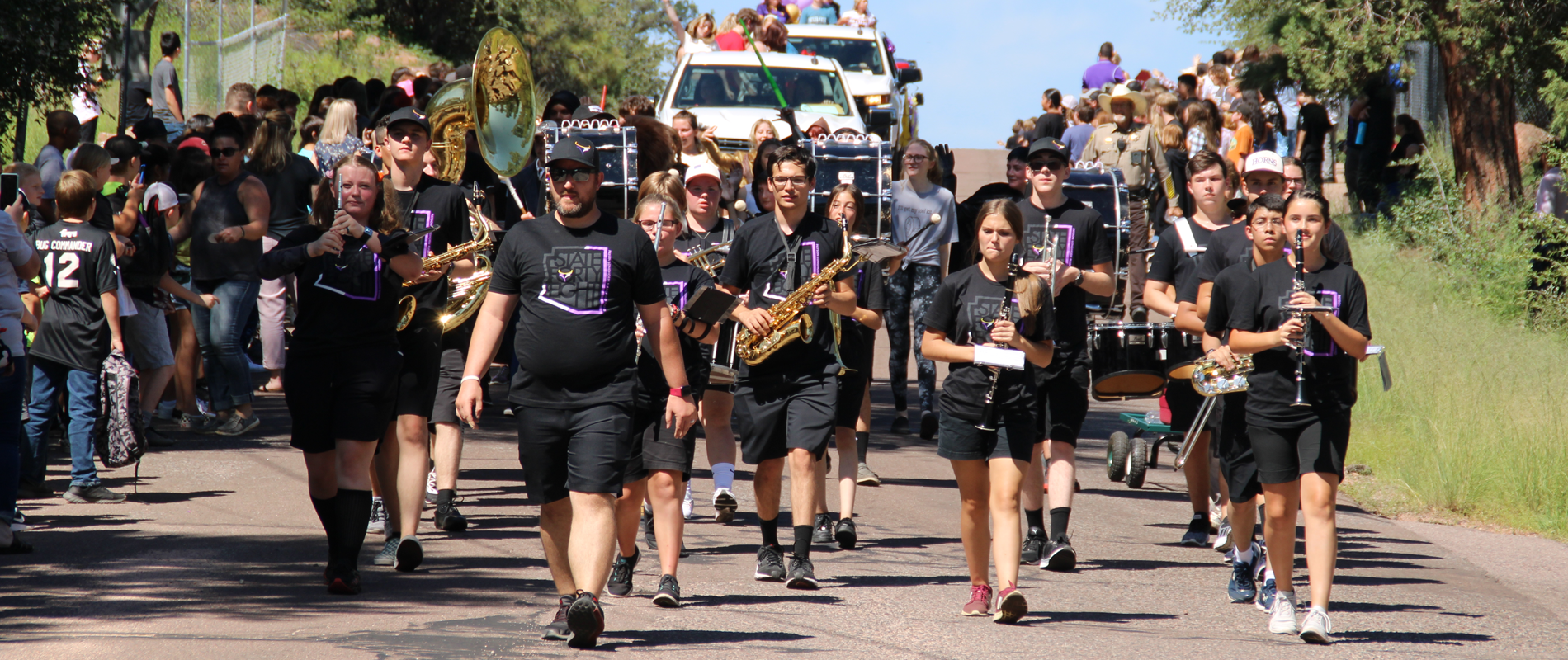 PHS band marching in the 2021 Homecoming parade